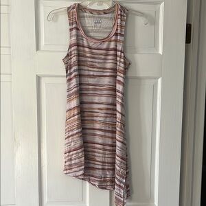 Logo Layers Striped Sleeveless Asymmetrical Top